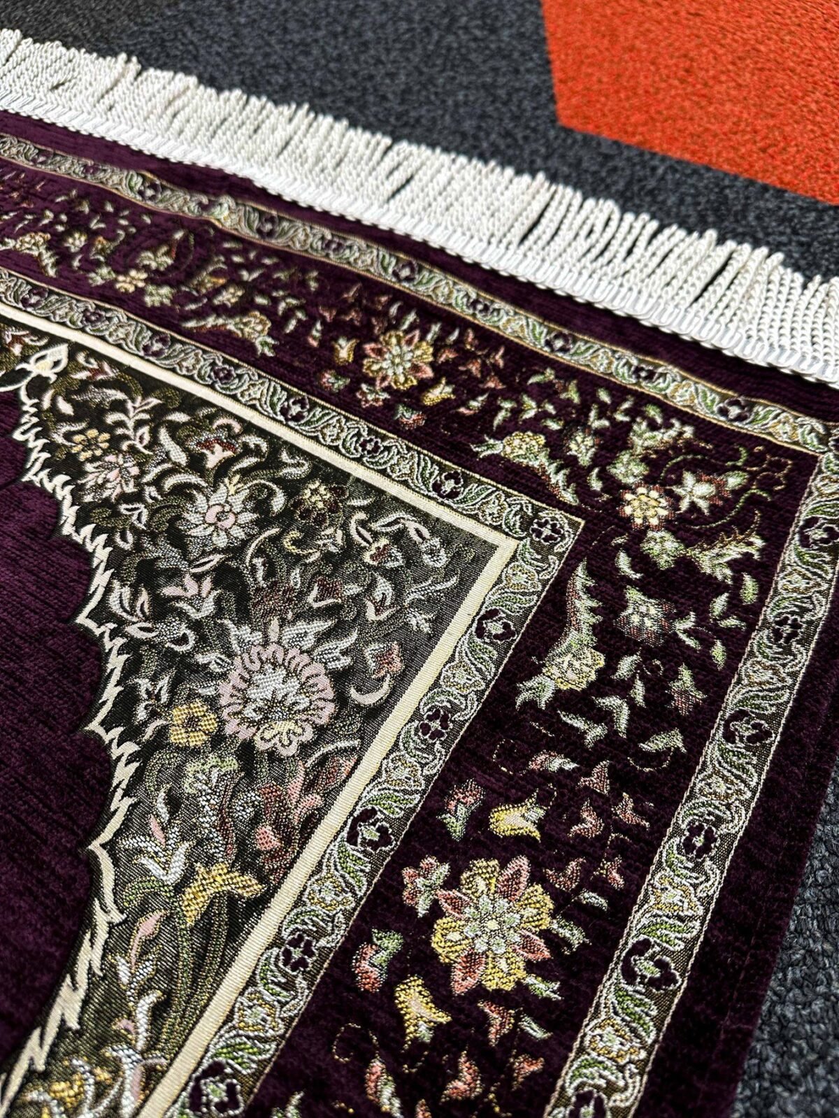 Şönil Kumaş Mihrap Seccade - Mor - Görsel 2