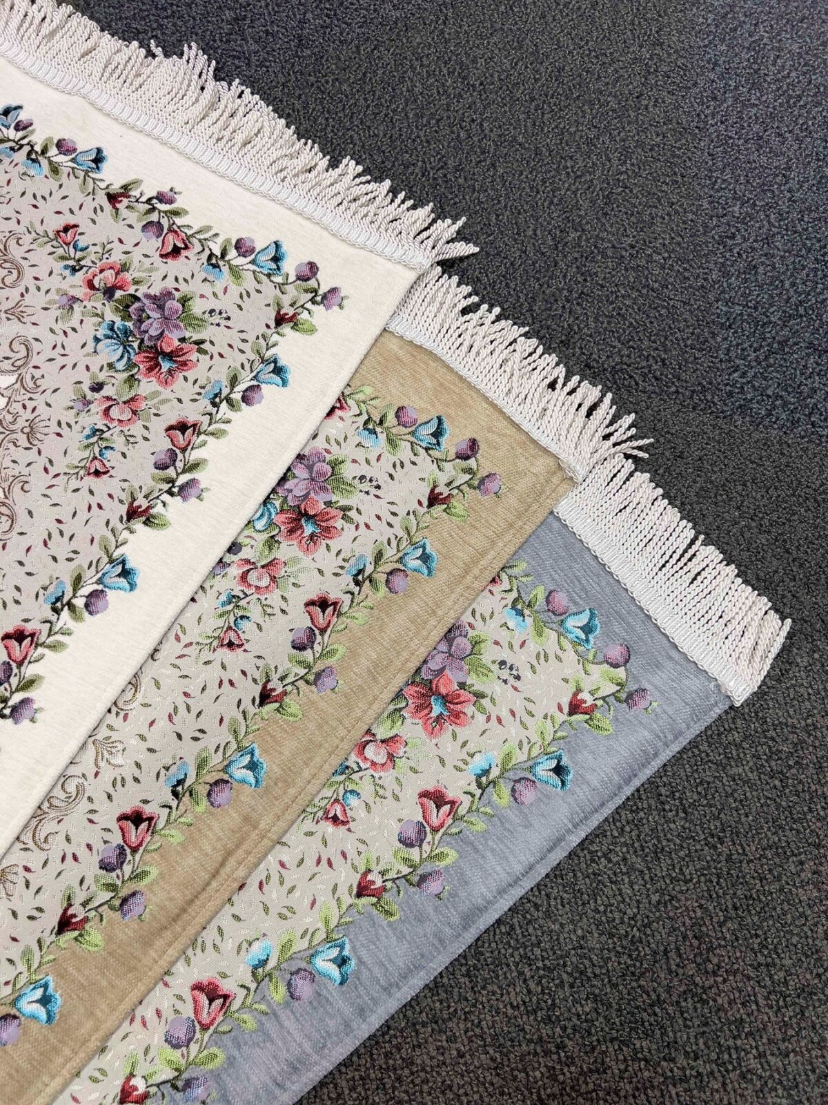 Şönil Kumaş Gülzar Seccade - Cappuccino - Görsel 4