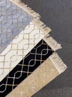 Şönil Kumaş Altın Nakış Seccade - Krem - Görsel 4