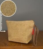 El Çantası Fermuarlı Sim Jüt Dokulu Kumaş Fermuarlı
