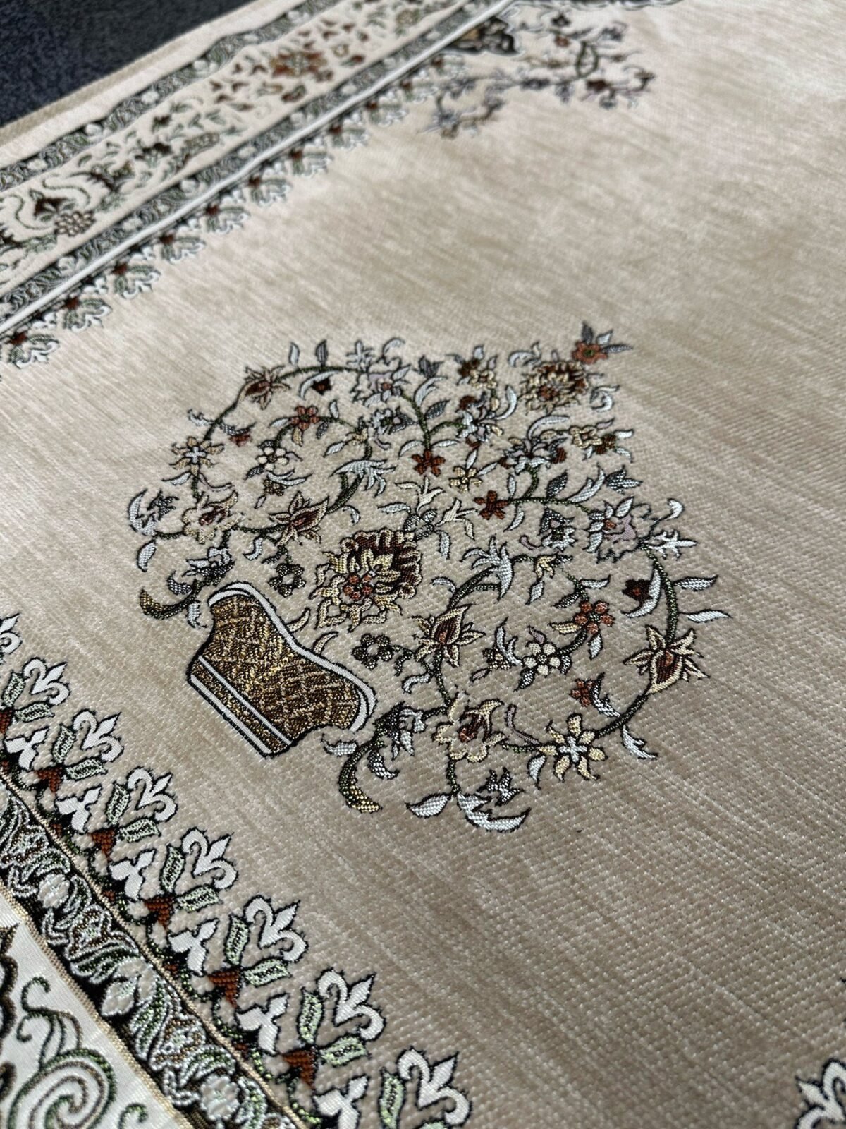 Şönil Kumaş Mihrap Seccade  - Cappuccino - Görsel 3