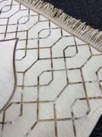 Şönil Kumaş Altın Nakış Seccade - Krem - Görsel 2