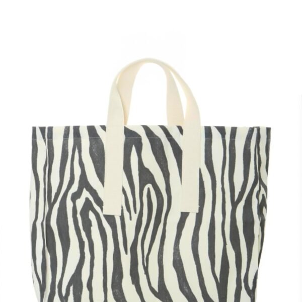 Zebra Baskılı Gabardin Bez Çanta