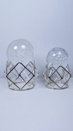 2'li Örgü Metal Küre Gümüş - Görsel 2