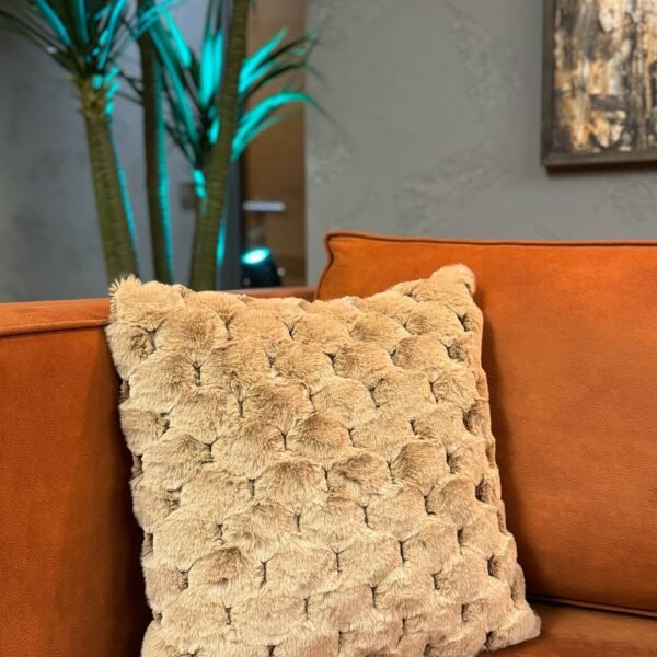 Peluş Hasır Tasarım Dekoratif Yastık Kırlent Kılıfı