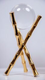 2'li Bambu Ayaklı Küre Altın - Görsel 3