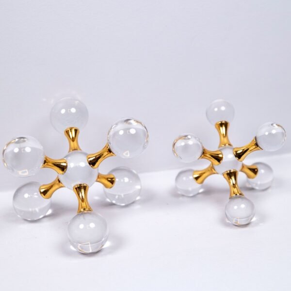 2'li Kristal Molekül Set Altın