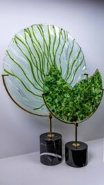 2'li Pekmen Füzyon Yeşil  Cam Dekor