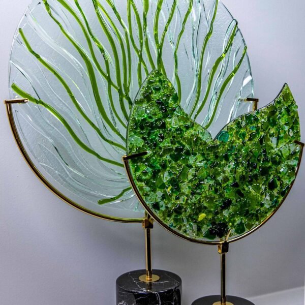 2'li Pekmen Füzyon Yeşil  Cam Dekor
