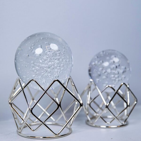2'li Örgü Metal Küre Gümüş