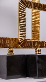 2'li Çizgili Kare Çerçeve Takım Altın - Görsel 3