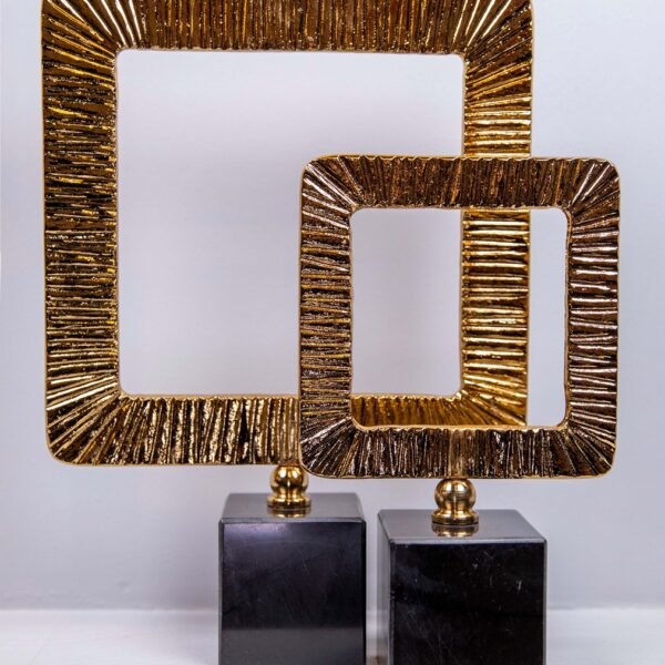 2'li Çizgili Kare Çerçeve Takım Altın