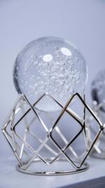 2'li Örgü Metal Küre Gümüş - Görsel 3